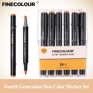 Finecolour 12/24/36 piel color arte marcadores doble punta pincel pluma dibujo suministros-EF103
