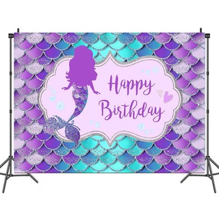 disney sirena ariel tema de dibujos animados fotografía fondo de tela fiesta bandera niños niños fiesta de cumpleaños necesidades decoración de fiesta celebrar fecha de nacimiento