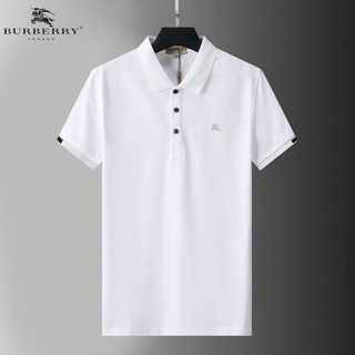 BURBERRY men polo-shirts Camisa Polo blanca Camiseta de Manga corta de algodón clásico lindo verano