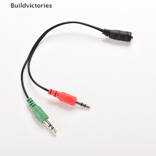 Bdvs mm hembra a 2 macho Dual Jack Plug Audio estéreo auriculares divisor de micrófono Cables MY (5)