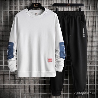 dXI4 Traje a juego de estilo coreano tendencia deportiva otoño ocio atractivo un conjunto suéter de marca de moda para adolescentes traje de dos piezas para hombres