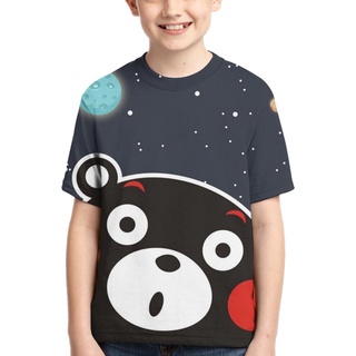 Kumamon Kid camiseta de manga corta nueva impresión Digital 3D moda ropa infantil Casual suelta Tops