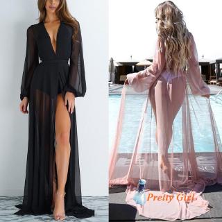 A- Bikini para mujer/Bikini de gasa Kimono de playa/Chamarra Envoltório/ropa de playa larga (6)