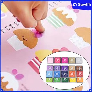 almohadilla de tinta sellos no tóxicos 20 colores diy almohadillas de tinta para niños sellos tela de madera