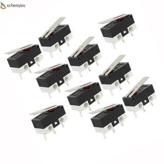 SCHEMYOU 10Pcs Useful Long Hinge Lever Plastic Momentary SPDT 3 Pins Micro Switches Mini Sensitive Electronic Home AC 125V 1A 1NO 1NC