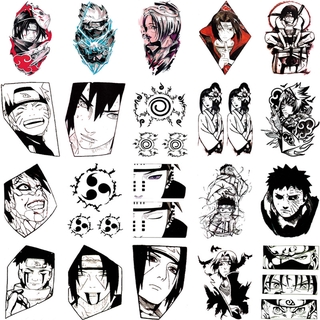 20pcs Naruto Tatuaje Stickers Estilo Anime Tatuajes Temporales Impermeable Larga Duración Falsos (4)