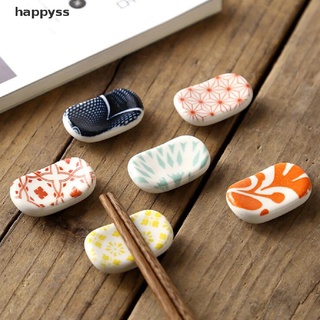 [happyss] japonés lindo palillos de cerámica titular cuchara tenedor estante de descanso herramienta decorativa