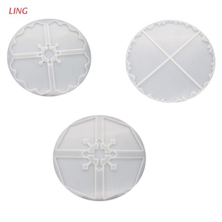 Ling 3 pzs/juego de moldes de resina UV de cristal irregulares para posavasos de espejo alto