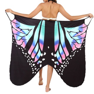 los mujeres más el tamaño de traje de baño cubierta ups boho alas de mariposa sexy v-cuello de verano sin mangas chal envoltura túnica playa sarong vestido s-4xl (4)