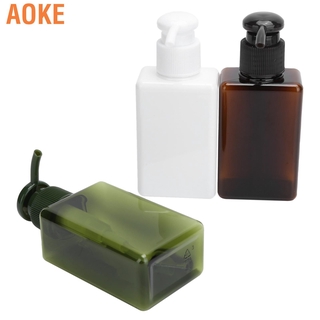 aoke travel - juego de 3 botellas vacías para jabón, dispensador de champú, acondicionador de prensa, con bolsa de almacenamiento