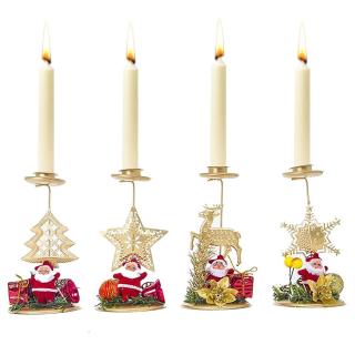 Random Style Christmas Wrought Iron Candlestick Ornaments Xmas Tabletop Decoration Candle Holder Decor For Home [Jane Eyre] (9)