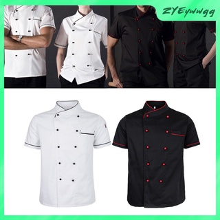 Chef\\\'s jacket uniform short-sleeved hotel kitchen chef\\\'s coat coat white