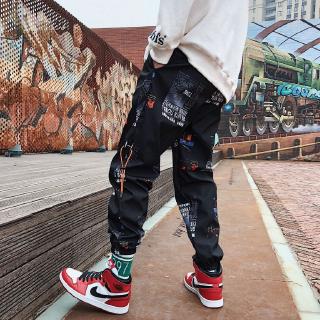 2020 nuevo hip-hop pantalones de los hombres de la versión de tendencia suelta deportes guapo impresión tendencia Pai nueve puntos piernas casual pantalones