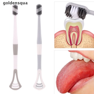[goldensqua] cepillo limpiador de lengua suave de silicona suave cabeza de plástico cepillo cuidado oral [goldensqua]