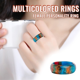 personalidad creativa multicolor arco iris multicolor anillo accesorios diarios