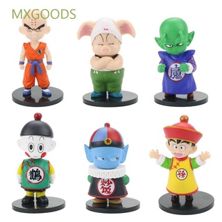 Mxgoods regalos figura modelo para niños figuras de juguete Dragonball figuras de acción miniaturas Anime Kuririn 6 unids/set coleccionable modelo Son Goku muñeca adornos