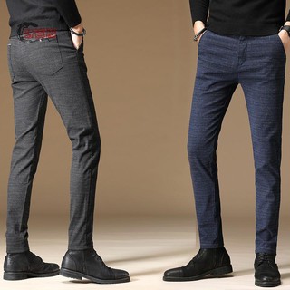Pantalón formal de los hombres pantalones de negocios elasticidad Slim fit Casual ropa de oficina (1)