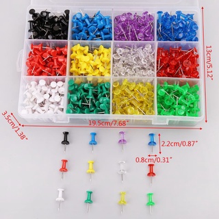 withakiss 600pcs/box Push Pins Drawing Cork Board Notice Board Map Thumbtack Pins 12 Assorted Colors School Office Supplies (3)