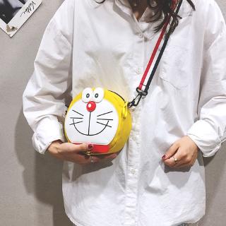 Doraemon mujeres Sling Bag divertido lindo lona bolsa redonda Crossbody hombro bolsa de mensajero Beg rentable (7)