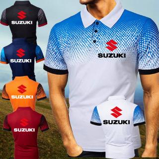 nueva moda hombres suzuki gradiente 3d puntos impresión polo camisas de manga corta negocios casual camiseta verano fresco polo