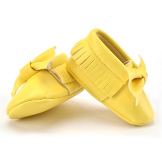 Baby Casual PU Leather Tassels Bowknot Indoor Toddler Infant Sole Shoes Soft (4)