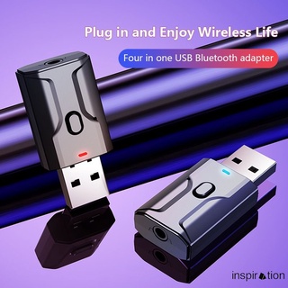 Receptor Bluetooth 5.0 Transmisor Dos En Uno Micrófono USB Adaptador De Audio Inalámbrico