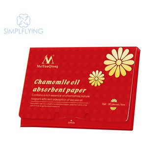 simplflying cod√ 90pcs manzanilla aceite facial absorbente papel absorbente hojas de hinchazón control de aceite facial