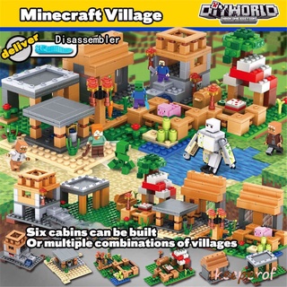 bloques de construcción lego compatibles con lego minecraft series bloques de construcción pequeñas partículas ensambladas juguetes cerebrales educativos (nueva casa de granja)