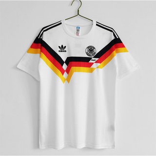 1990 Alemania Copa Del Mundo Retro Hombres Fútbol Jersey Entrenamiento Camisa Jersi Manga Corta Camiseta Top Blanco Verano Poliéster S-2XL De Alta Calidad A + +