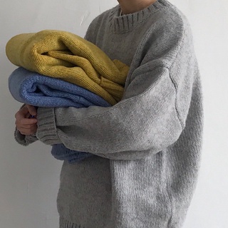 Hong Kong estilo suéter masculino estudiante invierno estilo coreano moda único cuello redondo suéter Ins algodón prendas de punto suelto Bf estilo ocio