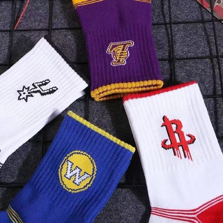 Calcetines de los hombres de la moda nueva insignia de la NBA calcetines de baloncesto transpirable grueso calcetines deportivos 100% algodón calcetines de los hombres calcetines (3)