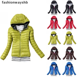 [fashionwayshb] mujer acolchado acolchado puffer burbuja capucha abrigo ligero invierno caliente chaqueta [caliente]