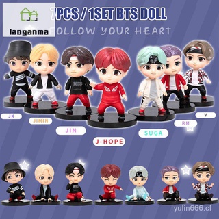 YL🔥Stock listo🔥7 unids/1Set coreano BTS Figurine colección miembros hechos a mano adornos de mesa muñecas regalos