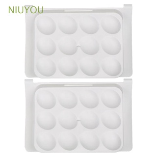 NIUYOU 2Pcs Durable Storage Trays Food Organizer Egg Storage New Fridge Drawer Shelf Kitchen Refrigerator Box Rack