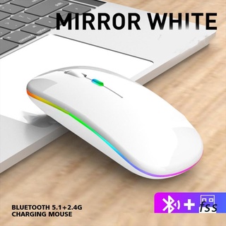 fss. ratón inalámbrico, ultra delgado colorido led recargable ratón 2.4g pc ordenador portátil ratones inalámbricos con receptor usb para portátil, pc, ordenador, mac