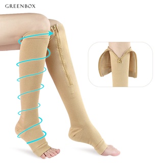 Greenbox calcetines De compresión con cremallera/medias De tubo/soporte abierto Para piernas (3)