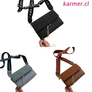 kar3 crossbody bag para las mujeres retro pequeño bolso de hombro cuadrado solapa bolsas con cuero pu mensajero con correa ajustable ancha