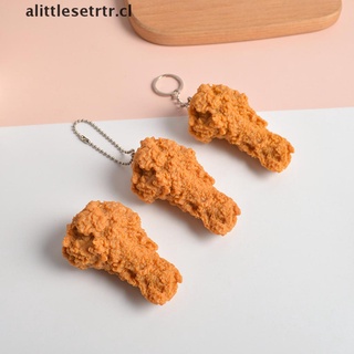 [alittlesetrtr] llavero de imitación de comida de pollo frito nuggets pollo pierna comida colgante juguete regalo [cl]