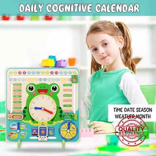 reloj de madera calendario educativo temporada meteorológica juguete reloj de aprendizaje para niños v2i8