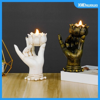 Buddha Hand Yoga Candle Holder Tealight Zen Candlestick Home Decor Ornament