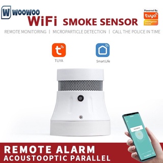 woowoo tuya wifi smart detector de humo sensor de seguridad sistema de alarma vida inteligente/tuya app humo alarma protección contra incendios #