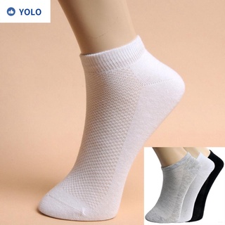 YOLO New Crew calcetines negro/blanco/gris transpirable malla tobillo corte para hombre mujer moda Casual Unisex deportes/Multicolor