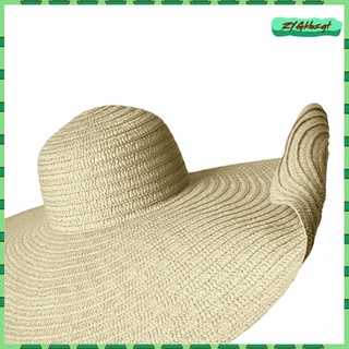 mujer verano floppy extra plegable ancho ala sol playa sombrero de paja vacaciones
