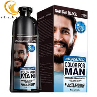 permanente barba tinte champú para los hombres barba morir eliminación blanco gris barba pelo hombres barba champú 200ml