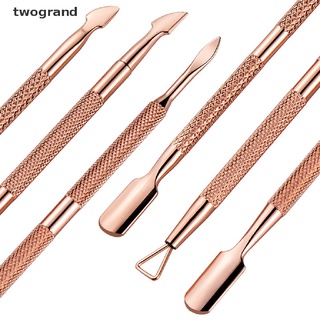 [twogrand] 3Style Stainless Steel Nail Cuticle Pusher Nail Art Files Gel Polish Remove Tool .