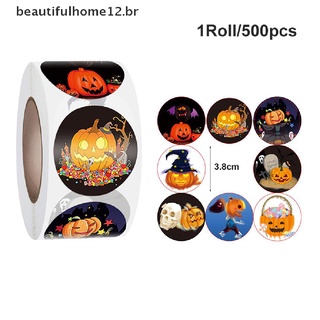 [beautifulhome12.br] 500 pzs calcomanías de calabaza de Halloween/etiqueta para cara/decoración de fiesta fantasma DIY/scrapbook. (1)