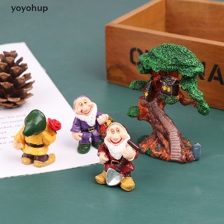 yoyohup 4 piezas miniatura de jardín enanas elfos adornos musgo micro paisaje decoraciones cl