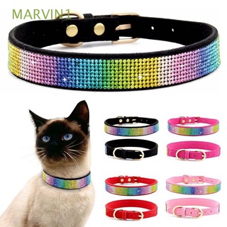 marvin1 bling collar de perro colorido suministros para mascotas collar para cachorro gatito chihuahua fácil desgaste diamantes de imitación suave ajustable accesorios de aseo/multicolor
