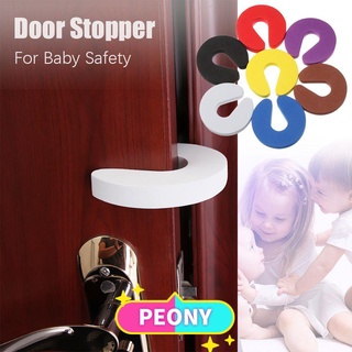 Peony 4PCS nuevo Protector de dedo suave Protector de puerta tapón de seguridad hogar espuma cocina dormitorio puerta Clip bebé niños seguridad/Multicolor