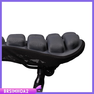 [BRSIMHOA2] Cojín de asiento de bicicleta inflable cómodo reemplazo de la almohadilla de asiento de bicicleta cubierta suave ajustable arnés absorbente de golpes para hombres